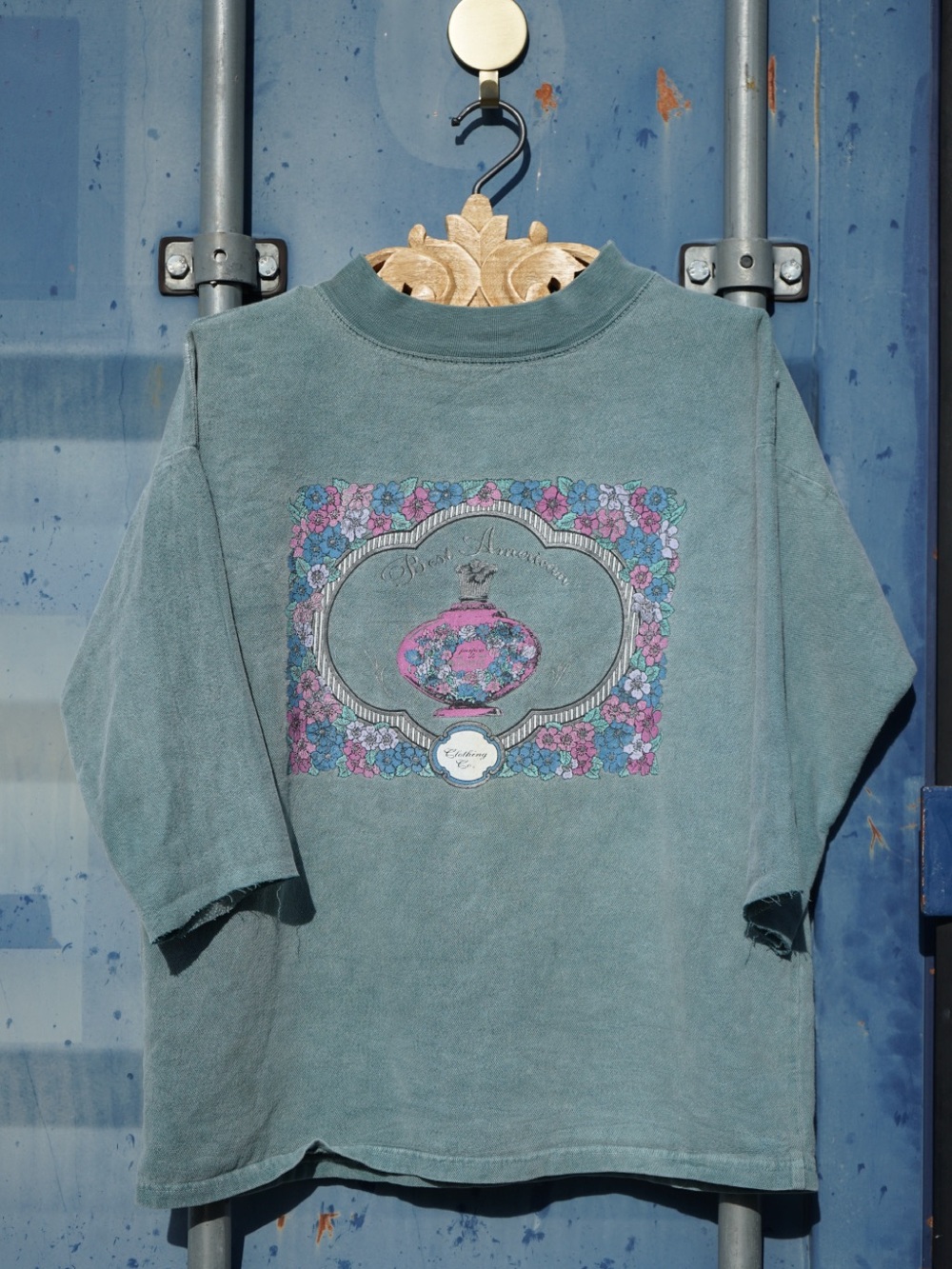 Vintage 100% Cotton Made in USA Floral Graphic Sweatshirt with Perfume Motif